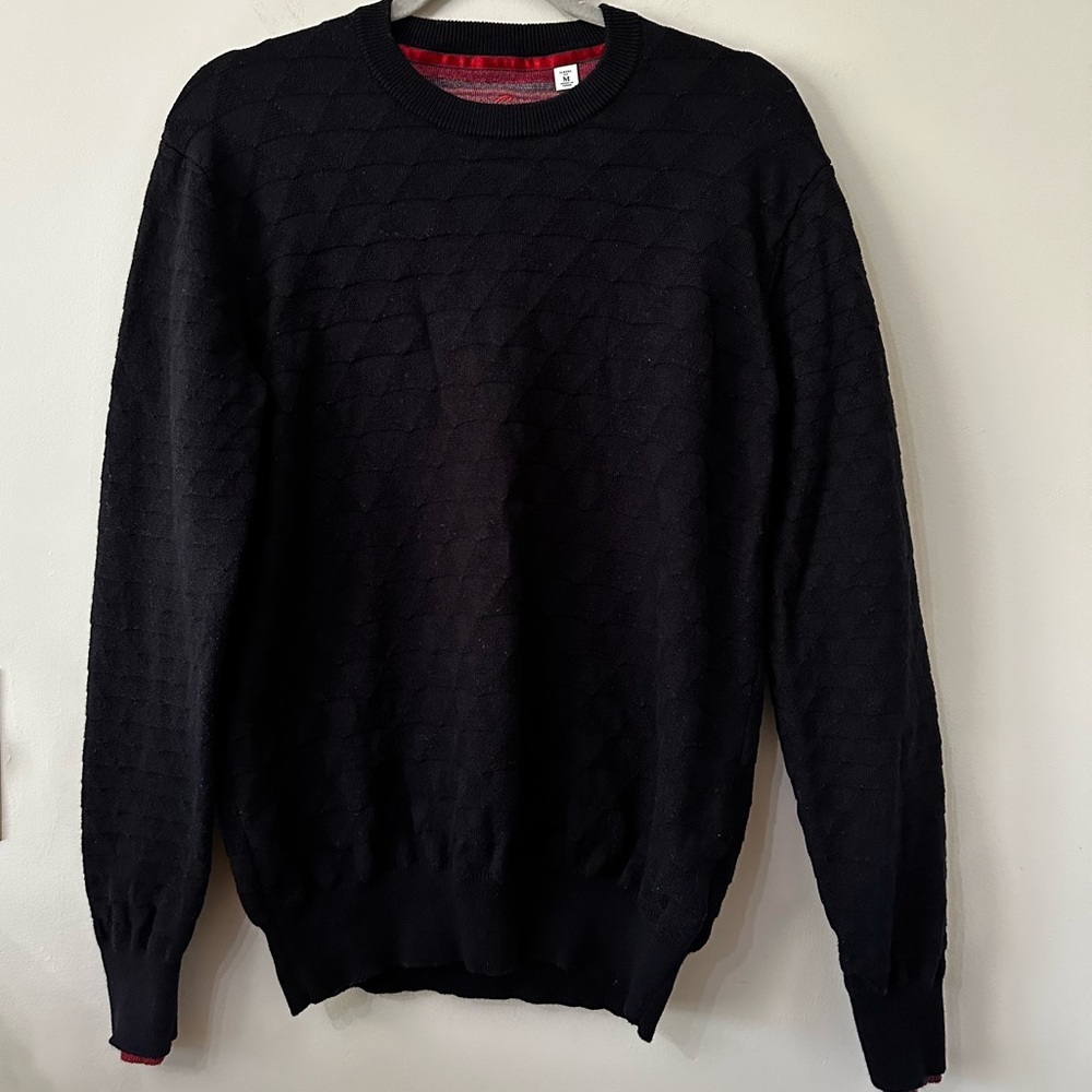 Robert Graham Geometric Classic Fit Wool Crew Neck Sweater